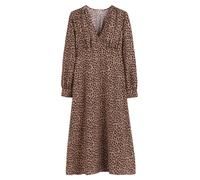 Animal Print Midaxi Dress with V-Neck Animal Print