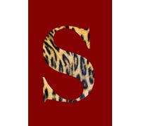 Animal print Monogram Notebook: Letter S leopard print monogram 6 x 9 in notebook, with deep red background