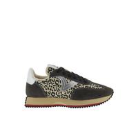 Animal print nylon and split leather sneakers for women Victoria Cosmos Noir 36