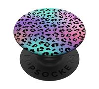 Animal Print Pattern Women Girls Colorful Leopard Print PopSockets Swappable PopGrip