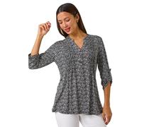 Animal Print Pintuck Shirt Roman Black 12