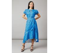 Animal Print Piped Detail Midi Dress Principles Aqua 12