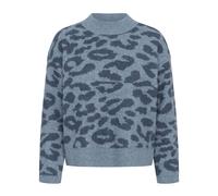 Animal Print Pullover Jumper - female - Kaffe - Turtlenecks - Blue - XS - Knitwear XS
