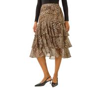 Animal Print Ruffled Skirt Roman Natural 20