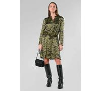 Animal Print Satin Dress Khaki