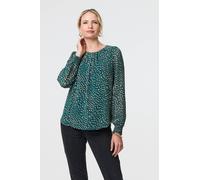 Animal Print Semi Sheer Blouse Izabel London Green 10