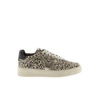 Animal print split leather and metal sneakers for women Victoria Seul Beige 39