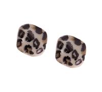 Animal Print Stud Earrings Vintage Acrylic Design Lightweight Hypoallergenic Jewelry Unique Leopard Ear Studs, フリーサイズ