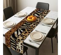 Animal Print Table Runner, Exotic Leopard Striped Horse Pattern for Modern Kitchen Dining Decor, Perfect for Home Family Gatherings and Holiday Celebrations 13x72 Inch