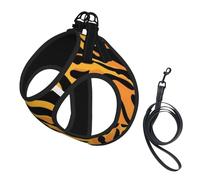 Animal Print Tiger,Pet Harness,Adjustable Reflective Dog Harness,Pet Leash Vest,M