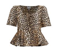 Animal Print Top - female - Ganni - Blouses - Brown - M - Blouses & Shirts M