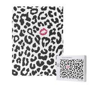 Animal Print With Kiss Shape,500 Pieces Wooden Jigsaw Family Game Jigsaw Puzzles for Adults Teens
