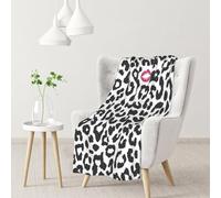 Animal Print With Kiss Shape,Soft Blanket Warm Anti-Pilling Flannel Plush Throw Blanket 76 X 102 cm