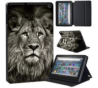 Animal Printed Case Compatible with All-New Amazon Kindle Fire HD 8 & 8 Plus Tablet (12th Gen/10th Gen, 2022/2020 Release) 8 Inch Thin Premium PU Leather Folio Case Cover (Lion 1)