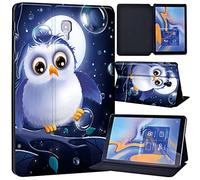 Animal Printed Leather slim lightweight Stand Cover Case for Samsung Galaxy Tab A 10.5 T590 T595 Case (Model: SM-T590 SM-T595), Cover with Stand Function (white cute owl)