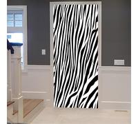 Animal Prints Door Stickers for Interior Doors Zebra Print 3D Door Decals Art Sticker Self Adhesive Door Murals for Bedrooms Living Room Bathroom Home Decor 80x200 cm 2370a