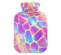 Animal Prints Psychedelic Water Bottle for hot Water with Soft Cover, 2L hot Compress for Period Cramps, Period Cramps, Period Cramps