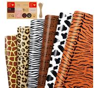 Animal Prints Wrapping Paper - 12 Sheet Safari Leopard Zebra Tiger Giraffe Snakes Cow Design Gift Wrap Jungle Animal Fur Paw Skin Print Decorative Art Paper for Birthday Christmas Thanksgiving DIY