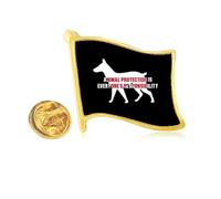 animal protect is everys responsibility Golden Metal Flag Lapel Pin Badge