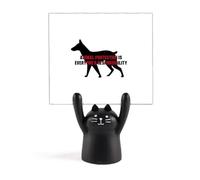 Animal Protect is everys Responsibility Memo Holder Cartoon Black Cat Stand Decoration