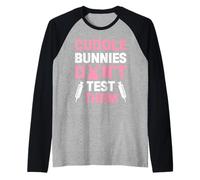 Animal Protection CUDDLE BUNNIES DON'T TEST Animal Testing Raglan Baseball Tee