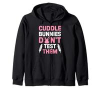 Animal Protection CUDDLE BUNNIES DON'T TEST Animal Testing Zip Hoodie