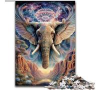 Animal Psychedelic Elephant 1000 Pieces Jigsaw Puzzle for Adults& Teens, Stress Reliever Staycation Kill Time Enhance Love between Couples (50x75cm)