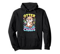 Animal Puns Otter Chaos Cute Kawaii Pastel Otter Pullover Hoodie