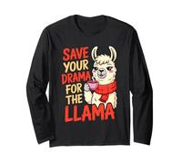 Animal Puns Save Your Drama for The Llama Funny Llama Long Sleeve T-Shirt