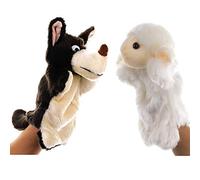 Animal Puppets, Realistic Sheep Wolf Puppet Soft Plush Hand Puppets for Playing and Telling Wolf and Lamb Stories