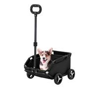 Animal Push - Portable Kitten Stroller, Four Wheel, Easy Folding Caddy | Zippered Storage Cup Console Frame, Breathable Safety Enclosure Dogs Cats Riding Leisure Travel Transport Use