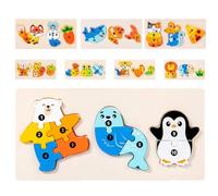Animal Puzzle Board | Animal Pattern Matching Blocks Wooden,3D Colorful Peg Puzzle, Parent-Child Early Educational Development Learning Toys for Preschool