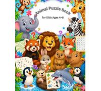 Animal Puzzle Book for Kids Ages 4-8: Fun Mazes, Word Searches, Spot the Differences, Matching Games, and Brain Teasers with Cute Animals