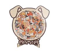 Animal Puzzle for Children - Desk Ornament with Animals | Wooden Puzzle with Frame | for Adults Home Interior Decor Living Room Study Bedroom and Display on Shelf or S