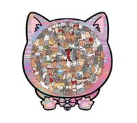 Animal Puzzles for Adults - 135 Pieces Cat Framed Board Set, Intricate Wooden Pattern Challenge, Artistic Creative Mind Exercise Gift | For Boys Girls Youth Elderly Preschool Tabletop Home Decor Learn