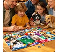 Animal Puzzles - Funny Laundry Theme Game With Dogs | 1000 Piece Jigsaw Puzzle With Letters On The Back - Home Decoration For Adults Senior Men And Women
