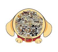 Animal Puzzles, Versatile Use, 1 Set, Colored Cat Shaped Wooden Jigsaw Puzzle, Dog Framed Matching Toy, Educational, For Preschool, Tabletop, Home, Decor, Kindergarten