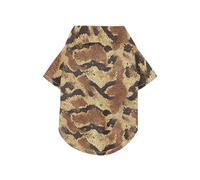 Animal Python Fur Print Brown Summer Dog Shirt Vest Button Up Lightweight and Breathable Pet Summer T-Shirts Puppy Sweatshirt Perfect for Everyday Wear, and Photoshoots 3XL