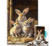 Animal Rabbit 1000 Piece Jigsaw Puzzles for Adults & Teens,Brain Teaser Game Wall Decoration Unique Birthday And Xmas Gifts 38x26cm