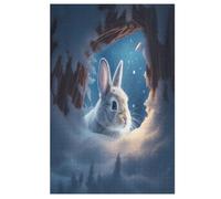 Animal Rabbit 1000 Piece Wooden Jigsaw Puzzles for Adults Puzzle Learning Educational Toys Family Games for Kids Jigsaws （78×53cm）