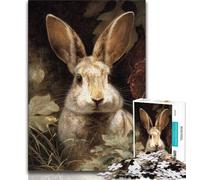Animal Rabbit 1000 Pieces Jigsaw Puzzle for Adults& Teens,Challenging Family Activity Games DIY Toy for Home Wall Decor Gifts (50x75cm)