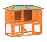 Animal Rabbit Cage Double Floor Wood Pet Hutch Carrier Multi Colours vidaXL