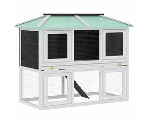 Animal Rabbit Cage Double Floor Wood Pet Hutch Carrier Multi Colours vidaXL
