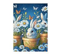 Animal Rabbit Daisy Jigsaw Puzzles for Adults 150, Fun Challenging Educational Games, Difficult Jigsaw Puzzles for Adults, Puzzle 150 Pieces