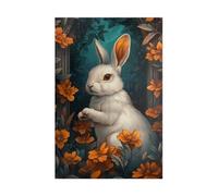 Animal Rabbit Flower Jigsaw Puzzles for Adults 300 Pieces Educational Toys Challenging Game 300 Piece Puzzles for Adults for The Whole for Women Gifts for Men