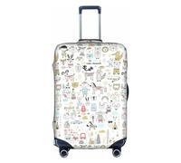 Animal Rabbit Fox Dee Case Cover Elastic Washable Luggage Cover Scratch Resistant Multi Size, White, X-Large