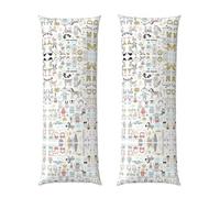 Animal Rabbit Fox Dee Print Long Body Pillowcase 20x54in,Super Soft And Breathable Long Body Pillowcase With Zipper