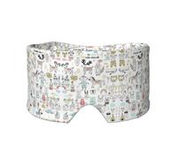 Animal Rabbit Fox Dee Printed Slumber Eye Shield, Reversible Sleep Gear, Light Blocking Headwrap, for Travel Comfort