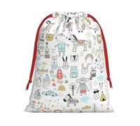 Animal Rabbit Fox Dee Super Soft Velvet Christmas Storage Bag Festival Promotion Annual Celebration and Daily Use