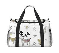 Animal Rabbit Fox Deer Hand Travel Bag - Durable Carry-On Luggage Weekend Bag, Travel Tote Luggage Bag, Travel Vacation Bag, Trip Bag, Portable Bag, Travel Gear Carryall Bag
